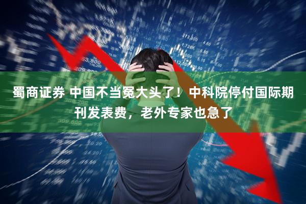 蜀商证券 中国不当冤大头了！中科院停付国际期刊发表费，老外专家也急了