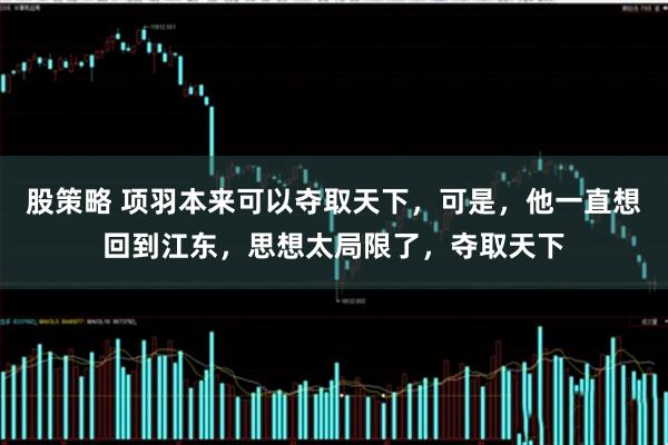 股策略 项羽本来可以夺取天下，可是，他一直想回到江东，思想太局限了，夺取天下